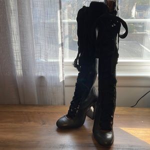 Chloe Lace Up Knee High Boots